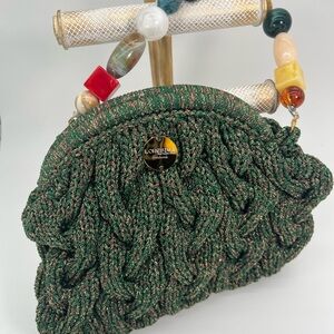 Loresima Green Handwoven Clutch
